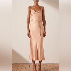 *NEVER WORN* La Lune Bias Cowl Midi Dress Desert Rose XS / S